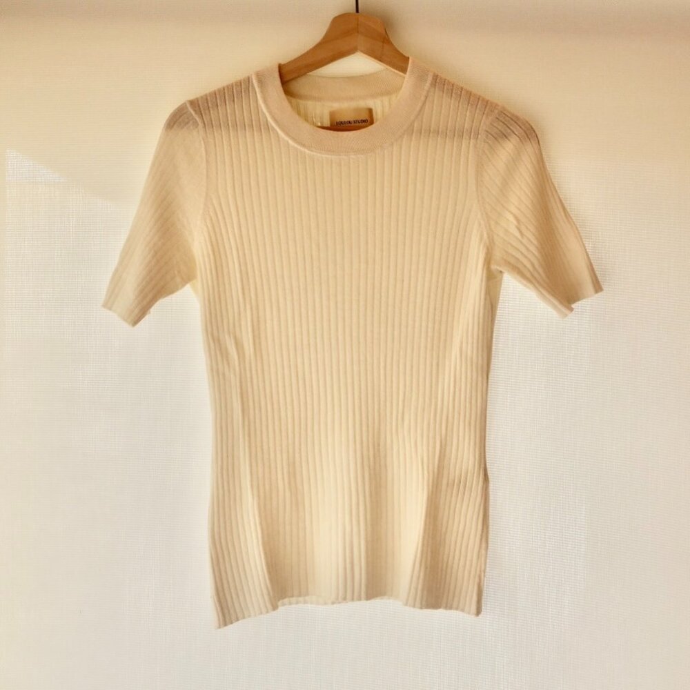 LOULOU STUDIO Short-Sleeve Ribbed Knit